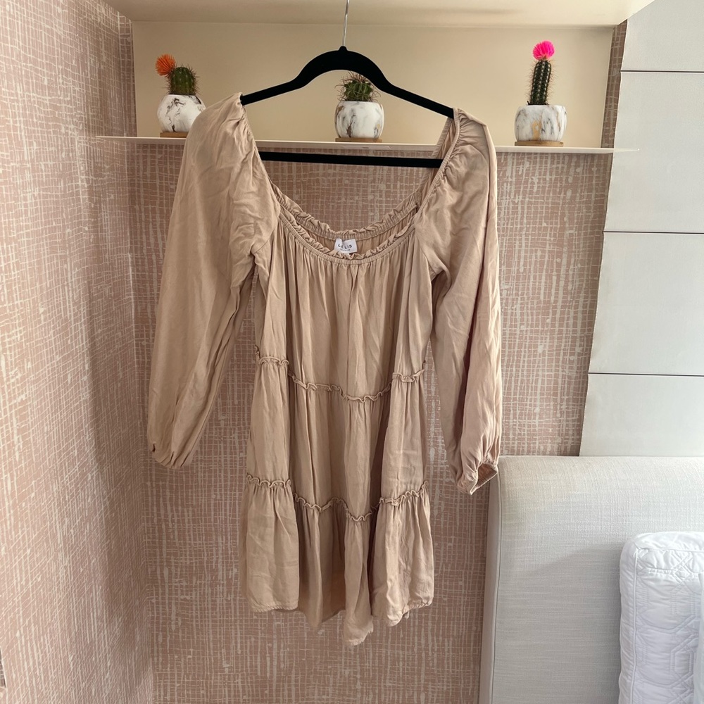 Tan color mini dress